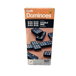 Vintage 1970 Milton Bradley Double Nine Dominoes Set 55 Pieces USA Used